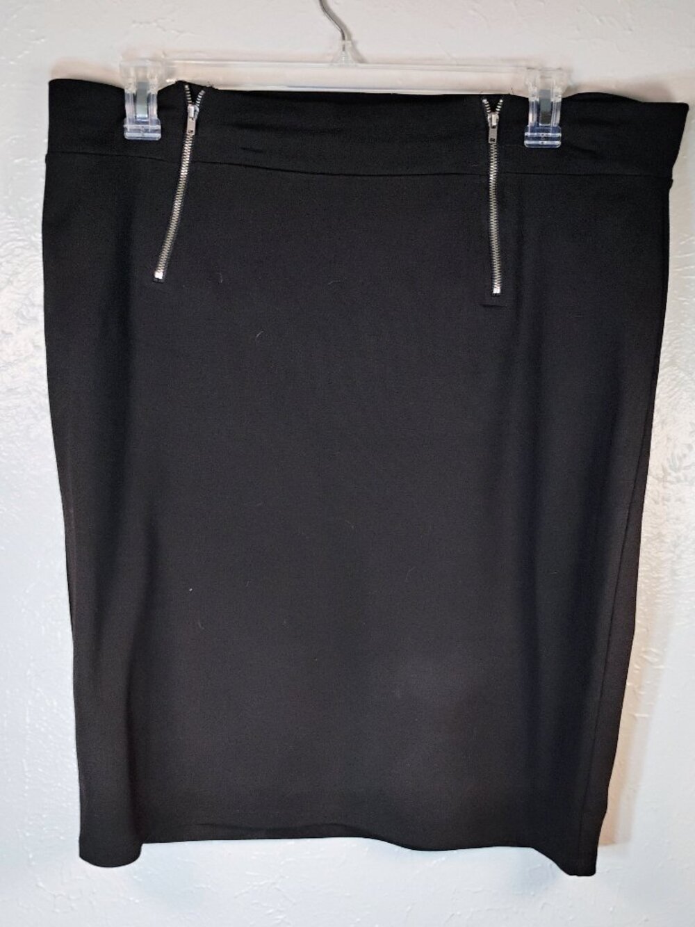 Fabletics Women's "Leslie" Midi Skirt Black with Silver Zippers Plus Size 2x